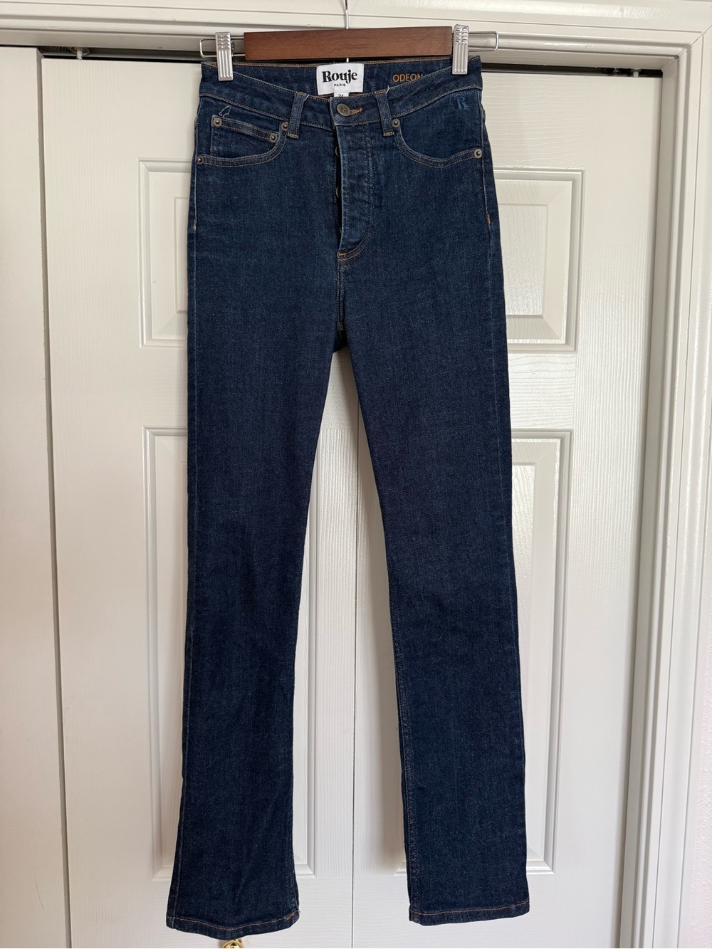 Rouje Paris Odeon Jeans 24 Dark Wash High Rise French Girl CBK - Picture 2 of 9